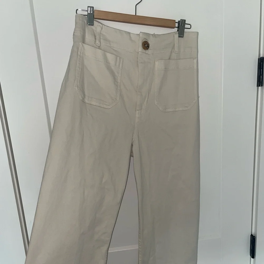 Maeve Colette Wide Leg Crop in Ivory 31T - Picture 2 of 9